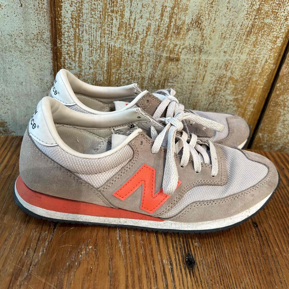 New Balance Womens Orange Low-Top Lace-Up Sneakers Size 6.5